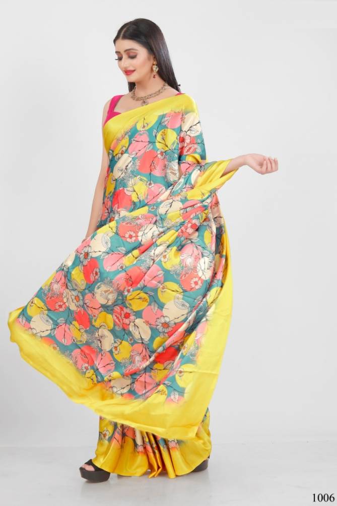 Aayaa Aaradhna 1 Fancy Ethnic Wear Satin Digital Printed Latest Saree Collection